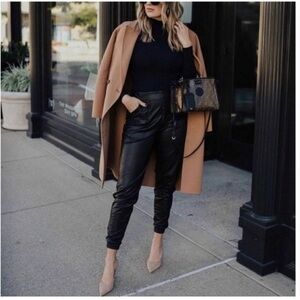 Spanx Leather Like Jogger Black Size XS NEW without Tags